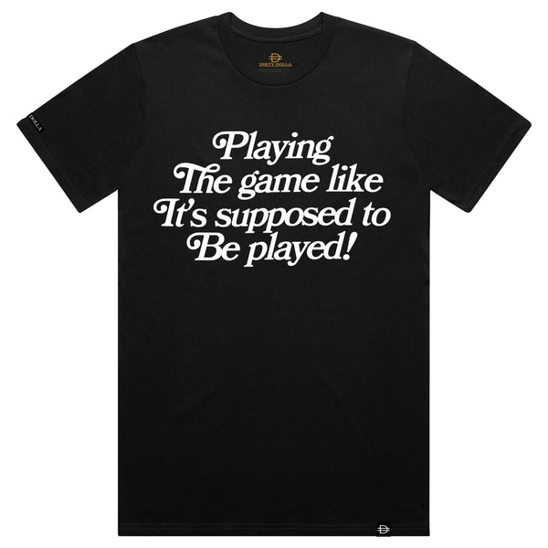 Playing the Game Tee - Black/White