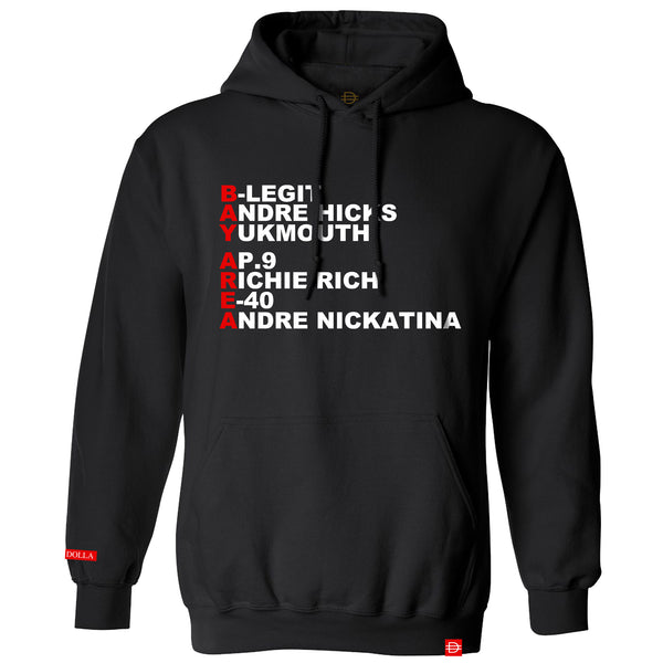 BAY AREA - Hoodie - Black Red/White