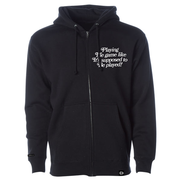 Playing The Game Zip Up - Black/White