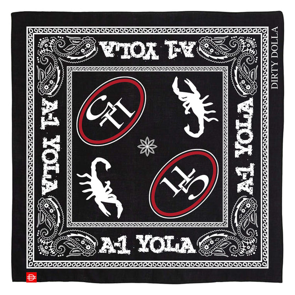 A-1 Yola bandana - Black/White/Red