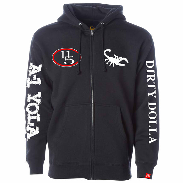 A-1 Yola Zip Up Hoodie - Black/White/Red - 11/5xDirtyDolla
