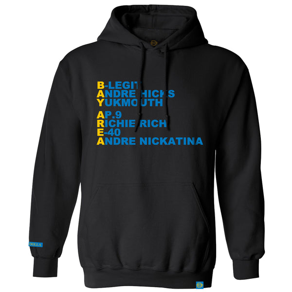 BAY AREA - Hoodie - Black Blue/Yellow