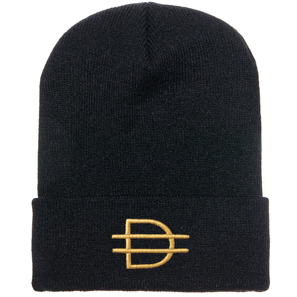 D logo Beanie - Black/Gold