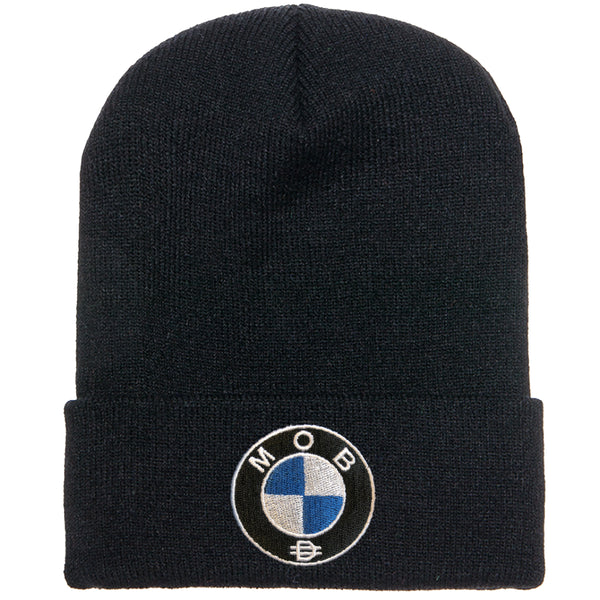 MOB Beanie - Black Blue/White