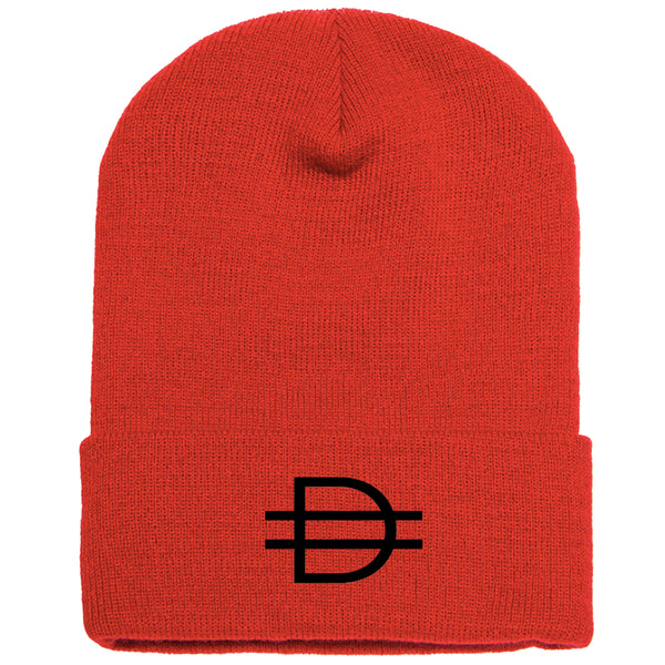 D logo Beanie - Red/Black