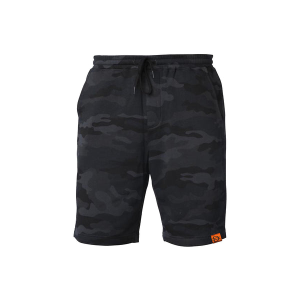 Fleece Shorts - Black Camo/ Orange