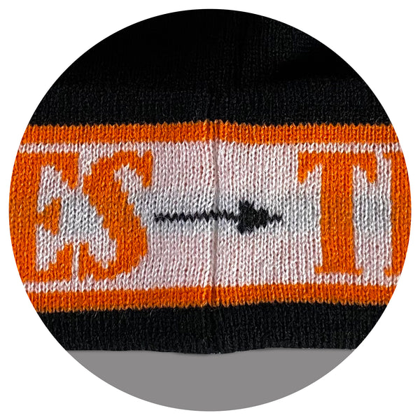 The Hustle Continues Beanie - Black/White/Orange