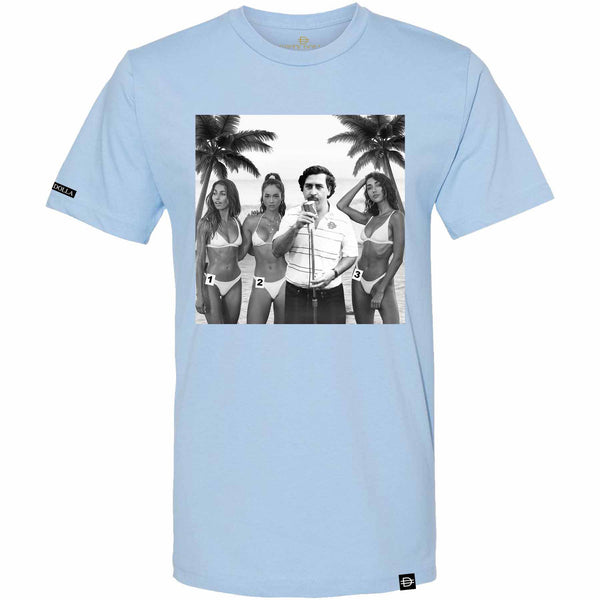 Pablo's Beach Party T-Shirt - Pastel Blue/Black/White