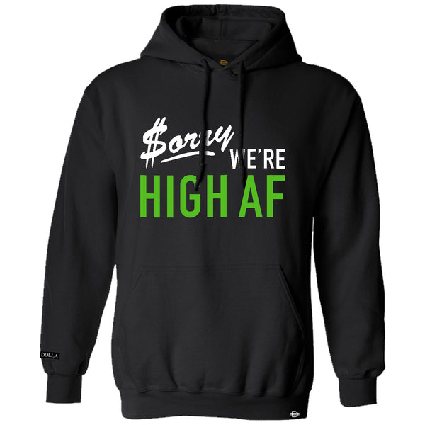 Sorry We're High Hoodie - Black/Green/White