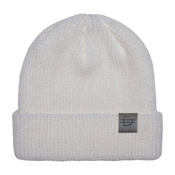 Premium Ribbed Beanie - Bone/Black